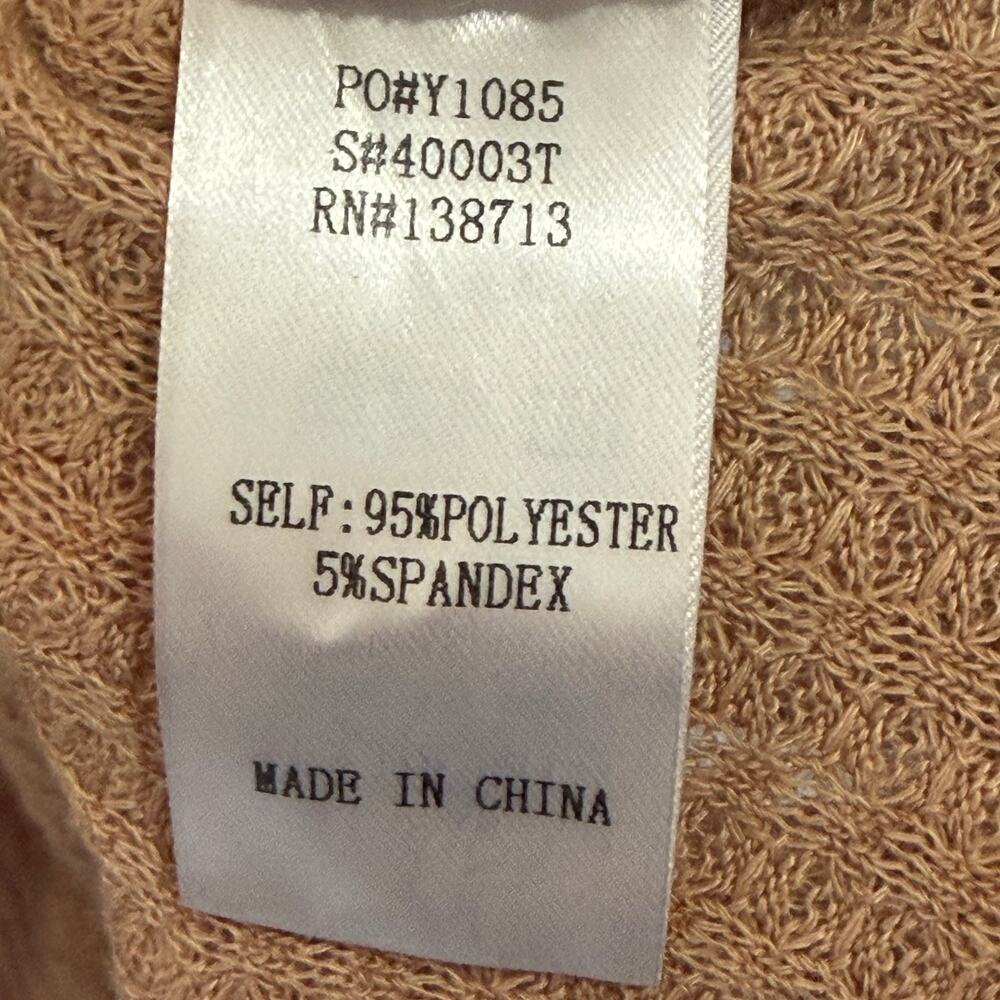 Doe & Rae Pink Waffle Ruffle Long Sleeve Blouse L - Picture 5 of 6